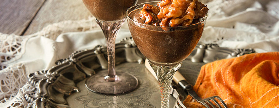 Vegan Chocolate Mousse with Maple Walnuts